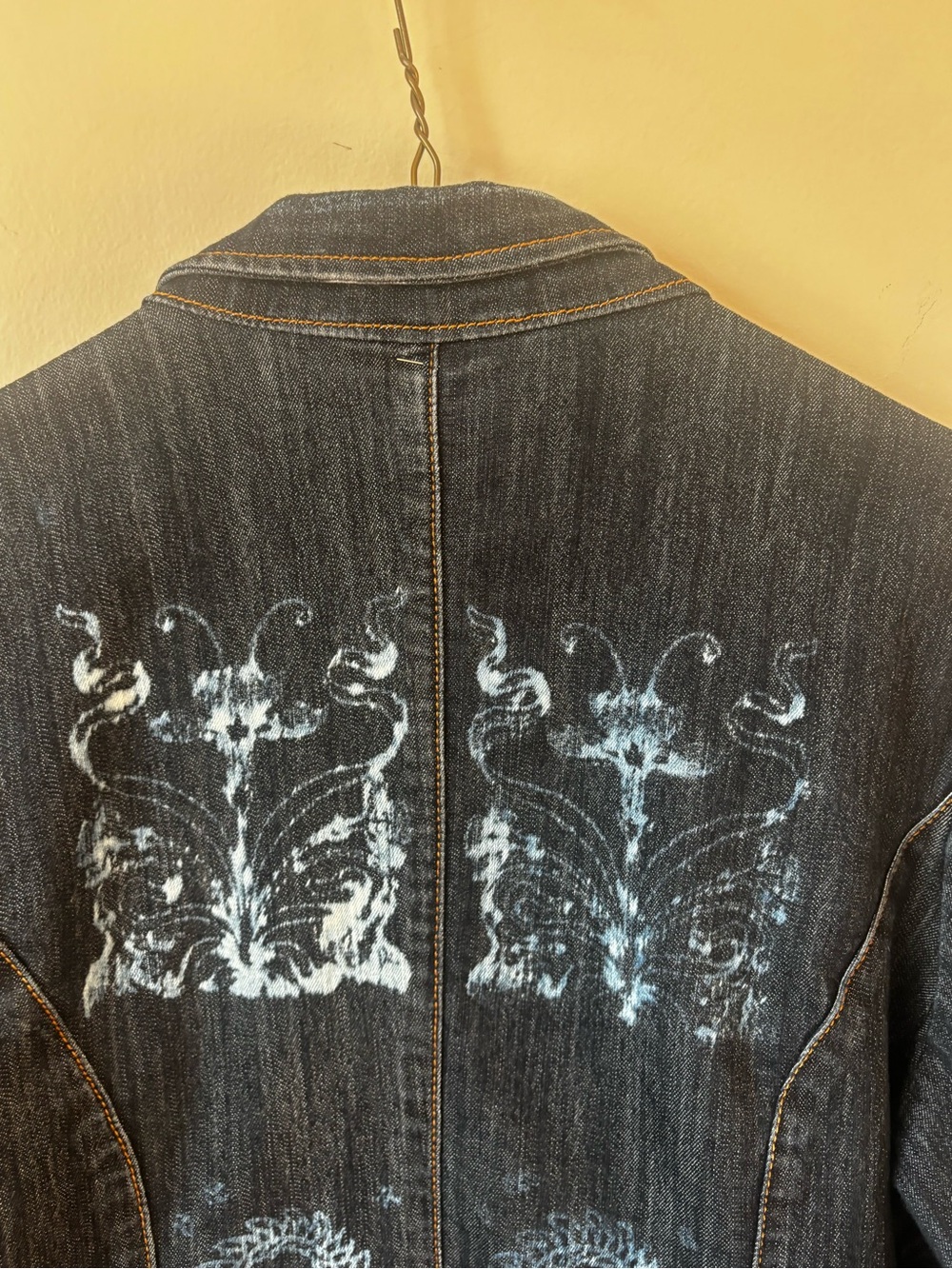 blue Patterned Denim Jacket - Picture 10 of 13